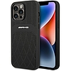 AMG AMHMP14XOSDBK iPhone 14 Pro Max 6.7" fekete/fekete keménytokos bőr hajlított vonalak MagSafe