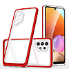 Átlátszó 3 az 1-ben tok Samsung Galaxy A32 5G Frame Gel Cover Red készülékhez