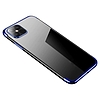 Clear Color tok TPU gél borítás fém kerettel a Samsung Galaxy S22 Ultra blue készülékhez