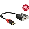 Delock Adapter Displayport 1.2-dugós csatlakozó  HDMI-csatlakozóhüvely 4K 60 Hz aktív (62734)