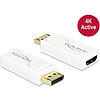 Delock Adapter Displayport 1.2-dugós csatlakozó  HDMI-csatlakozóhüvely 4K aktív, fehér (65580)