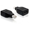 Delock Adapter Displayport mini male  Displayport female, fekete (65238)