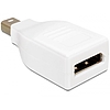 Delock Adapter Displayport mini male  Displayport female, nikkel bevonat, fehér (65239)