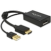 Delock Adapter HDMI-A-dugós csatlakozó  Displayport 1.2-csatlakozóhüvely fekete (62667)