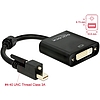 Delock Adapter mini Displayport 1.2-dugós csatlakozó csavarral  DVI-csatlakozóhüvely 4K aktív feket (62639)