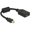 Delock Adapter mini DisplayPort 1.2-dugós csatlakozó  DisplayPort-csatlakozóhüvely 4K fekete (65554)