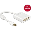 Delock Adapter mini Displayport 1.2-dugós csatlakozó  DVI-csatlakozóhüvely 4K aktív, fehér (62604)