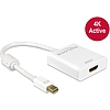 Delock Adapter mini Displayport 1.2-dugós csatlakozó  HDMI-csatlakozóhüvely 4K aktív, 20cm, fehér (62612)