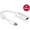 Delock Adapter mini Displayport 1.2-dugós csatlakozó  HDMI-csatlakozóhüvely 4K passzív, 20cm, fehér (62614)