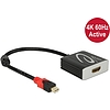 Delock Adapter mini Displayport 1.2-dugós csatlakozó  HDMI-csatlakozóhüvely 4K 60 Hz aktív (62735)