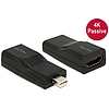 Delock Adapter mini Displayport 1.2-dugós csatlakozó  HDMI-csatlakozóhüvely 4K passzív, fekete (65686)