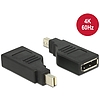 Delock Adapter, mini Displayport 1.2-es csatlakozódugó  Displayport-csatlakozóhüvely, 4K, 90 fokban (65626)