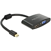 Delock Adapter mini Displayport-dugós csatlakozó  HDMI / VGA-csatlakozóhüvely fekete (65553)