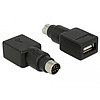 Delock Adapter PS/2 apa  USB A-típusú anya (65898)