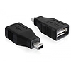 Delock Adapter USB 2.0-A female  mini USB male (65277)