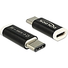 Delock Adapter USB 2.0 Micro-B anya  USB C típus 2.0 apa, fekete (65678)