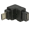 Delock Adapter USB 2.0 Micro-B apa  USB 2.0 Micro-B anya elforgatott végű, fekete (65668)