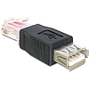 Delock Adapter USB-A female  RJ45 male, fekete (65234)