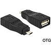 Delock adapter USB Micro B apa  USB 2.0 anya, OTG, teljesen fedett (65549)