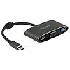 Delock Adapter USB Type-C apa  VGA anya (DP Alt mód) + USB A-típusú + USB Type-C PD (62992)