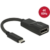 Delock Adapter USB Type-C csatlakozódugóval  Displayport csatlakozóhüvellyel (DP váltakozó mód) 4K (62748)