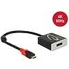 Delock Adapter USB Type-C csatlakozódugóval  Displayport csatlakozóhüvellyel (DP váltakozó mód) 4K (63312)