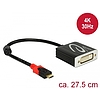 Delock Adapter USB Type-C csatlakozódugóval  DVI csatlakozóhüvellyel (DP váltakozó mód) 4K 30 Hz (61213)