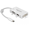 Delock Adapter USB Type-C-dugós csatlakozó  VGA / HDMI / DVI-csatlakozóhüvely fehér (63924)