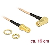 Delock Antenna Cable RP-SMA plug 90  RP-SMA jack bulkhead RG-316 16 cm (89431)