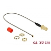 Delock Antenna kábel RP-SMA anya MHF / U.FL-LP-068 apa csatlakozó 1.13 20 cm menethossz 10 mm (89831)