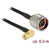 Delock Antennakábel N Plug  RP-SMA Plug 90 CFD200 0.3 m low loss (89578)