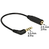 Delock Audio Cable Stereo jack 3.5 mm 4 pin male  Stereo jack 2.5 mm 3 pin female angled (65673)