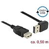 Delock Bővítő kábel EASY-USB 2.0-s A típusú csatlakozódugó, ívelt felfelé / lefelé  USB 2.0 A-típus (85185)