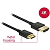 Delock Cable High Speed HDMI Ethernettel - HDMI-A apa HDMI Mini-C apa3D 4K 0.5 m vékony Prémium (84787)