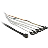 Delock Cable mini SAS HD SFF-8643  4 x SATA 7 pin + Sideband 0.5 m metal (83315)