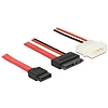 Delock Cable Slim SATA female  SATA 7 pin + 2 pin power male 50 cm (84790)