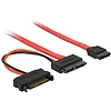 Delock Cable Slim SATA female  SATA 7 pin + SATA 15 pin 5 V 30 cm (84800)