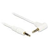 Delock Cable Stereo Jack 3.5 mm 4 pin male  male angled 0.5 m white (84736)