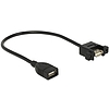 Delock Cable USB 2.0 Type-A female  USB 2.0 Type-A female panel-mount 25 cm (85105)