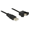 Delock Cable USB 2.0 Type-A male  USB 2.0 Type-A female panel-mount 1 m (85106)