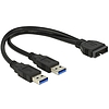 Delock Cable USB 3.0 Pin header male  2 x USB 3.0 Type-A male 25 cm (83910)