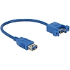 Delock Cable USB 3.0 Type-A female  USB 3.0 Type-A female panel-mount 25 cm (85111)