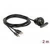 Delock Cable USB Type A male + 3.5 mm 4 pin stereo jack male  female bulkhead with closure cap USB (85719)