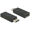 Delock Displayport adapter 1.2-es csatlakozódugóval  Displayport csatlakozóhüvellyel, portkímélovel (65691)