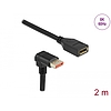 Delock DisplayPort bővítőkábel csatlakozódugóval 90 ívelt lefelé - csatlakozóhüvellyel 8K 60 Hz 2 m (87091)