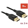 Delock DisplayPort kábel 8K 60 Hz 2 m DP 8K tanúsítvánnyal (85660)