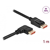 Delock DisplayPort kábel egyenes csatlakozódugóval - jobbra néző csatlakozódugóval 8K 60 Hz 1 m (87060)