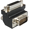 Delock DVI 24+5 pin anya  VGA 15 pin apa adapter, 90 forgatott (65425)