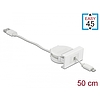 Delock Easy 45 modul USB 2.0 behúzhatós kábel A-típusú USB - 8 tűs Lightning anya fehér (81331)