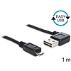 Delock EASY-USB 2.0 -A apa hajlított  USB 2.0 micro-B apa kábel, 1 m (83382)